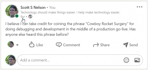 Cowboy Rocket Surgery Unchallenged on LinkedIn